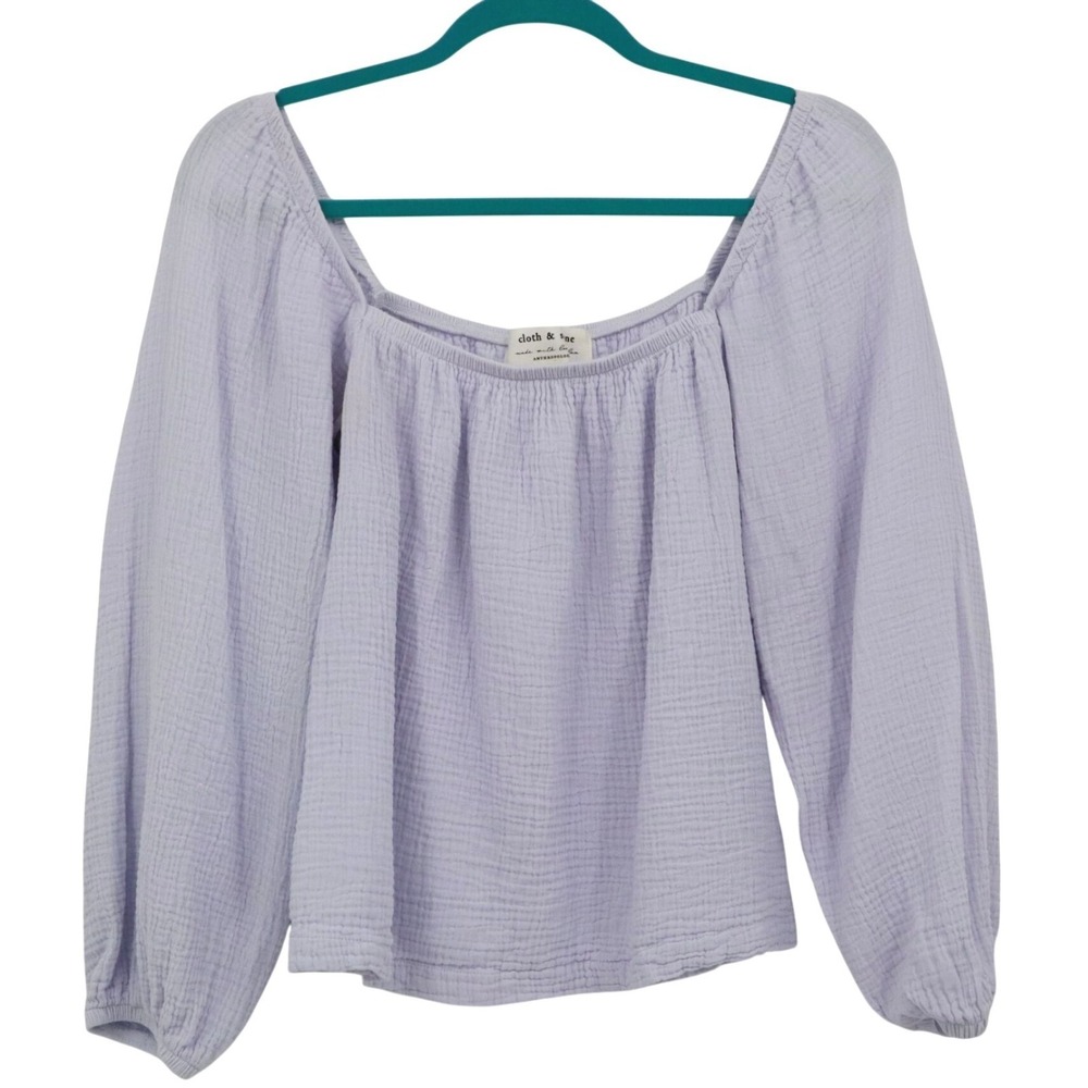 Cloth & Stone Gauze Top Womens S Purple Boho Prairie Cottage‎ Romantic Feminine